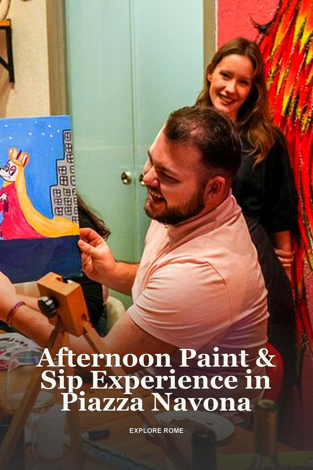 Afternoon Paint & Sip Experience in Piazza Navona