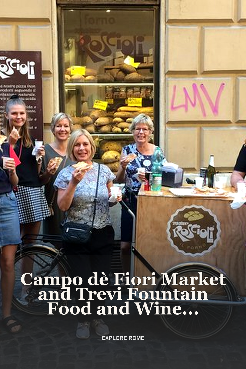 Campo dè Fiori Market and Trevi Fountain Food and Wine Tour in Rome